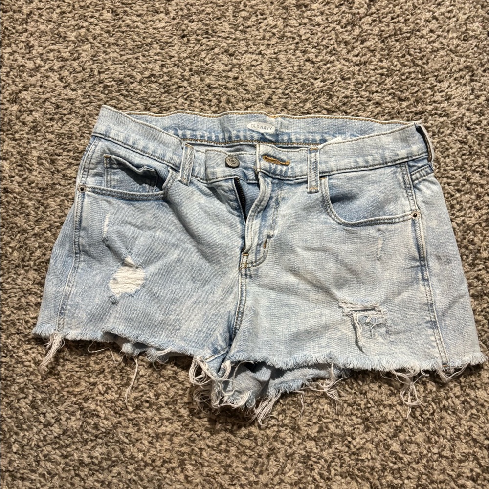 Old Navy Light Blue Distressed Jean Shorts